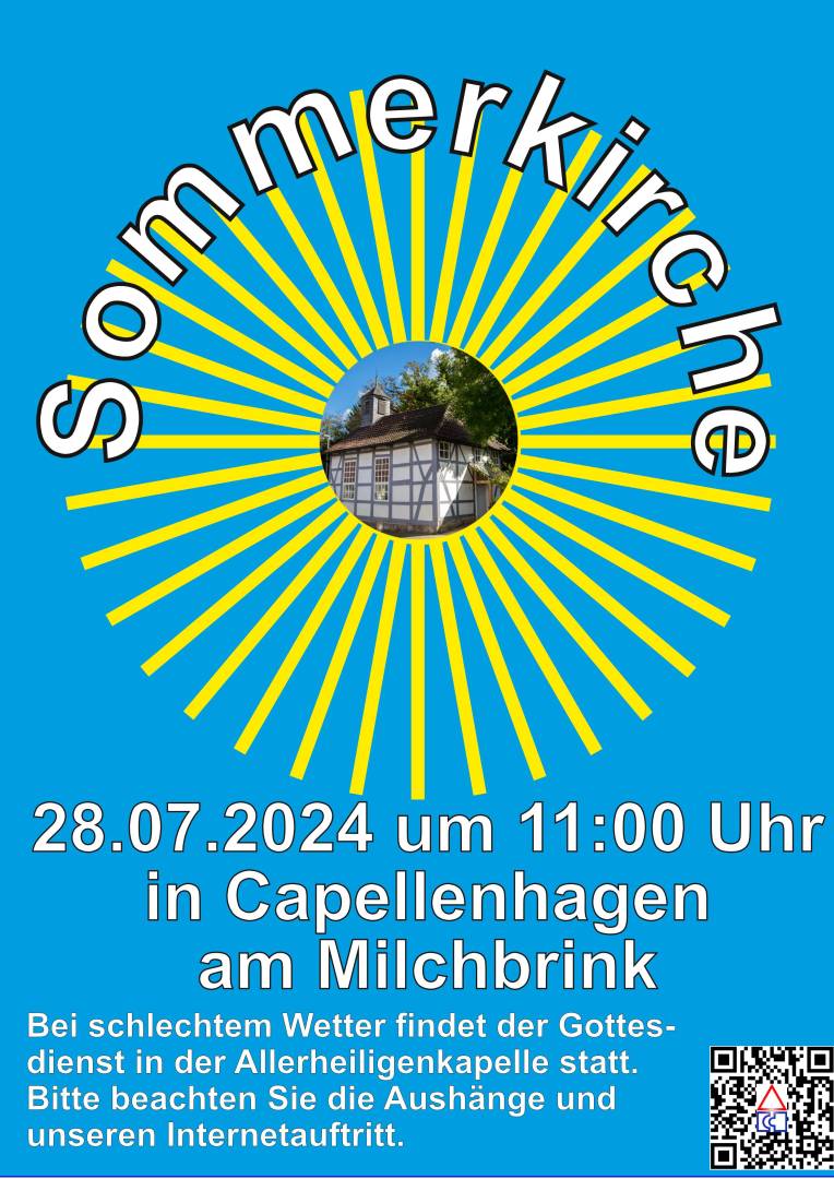 Einladung zur Sommerkirche am Milchbrink in Capellenhagen