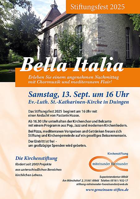 Am Samstag ist Stiftungsfest
