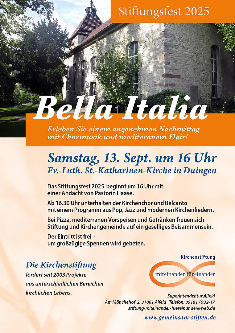 Am Samstag ist Stiftungsfest