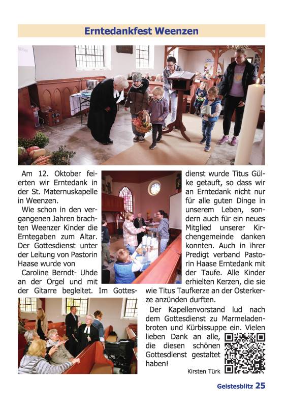 Gemeindebrief für die Monate Dezember 2025 - Februar 2026