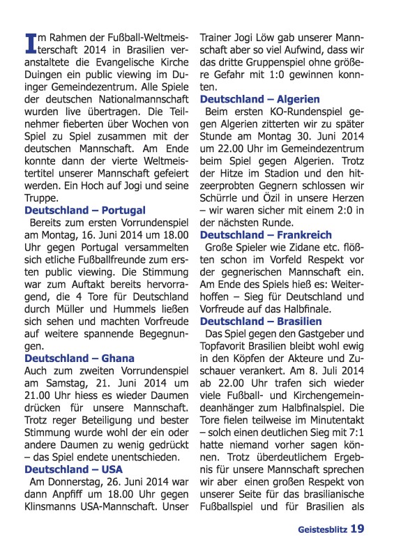 Gemeindebrief September - November 2014