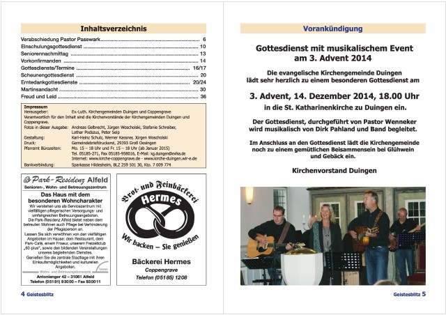 Gemeindebrief Dezember 2014 - Februar 2015