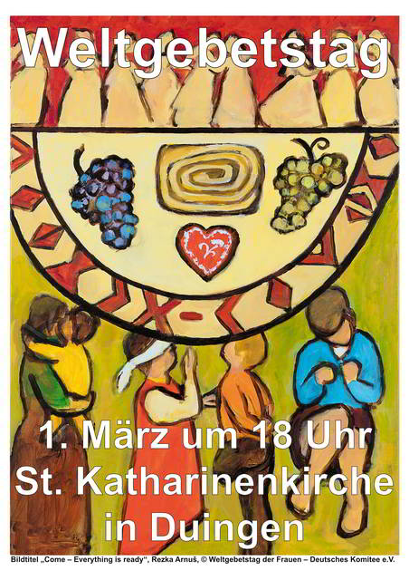 Weltgebetstag am 1. März um 18 Uhr in Duingen