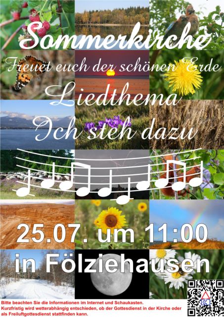 Einladung zur 1. Sommerkirche in Fölziehausen: Ich steh dazu