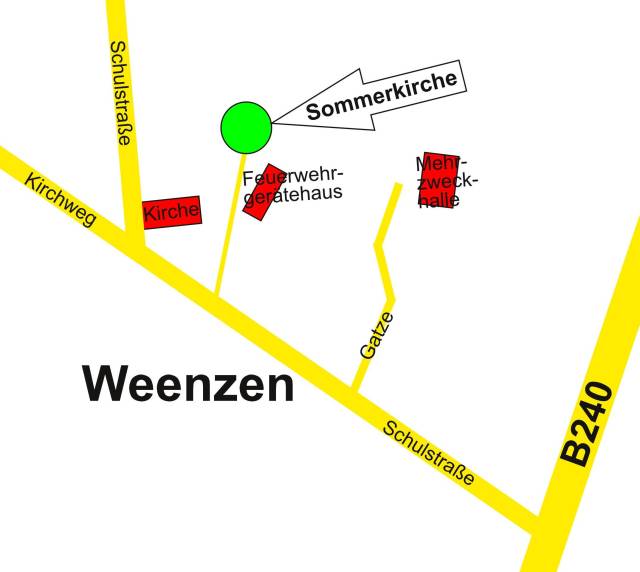 Anfahrtplan Sommerkirche in Weenzen