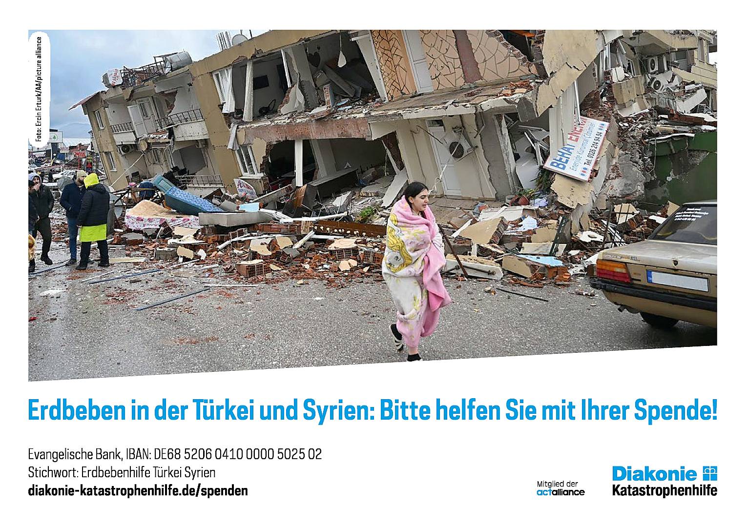 Erdbebenkatastrope in der Türkei und Syrien