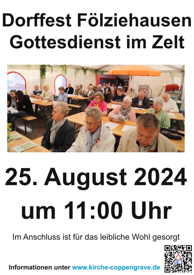 Nächsten Sonntag: Gottesdienst zum Dorffest in Fölziehausen