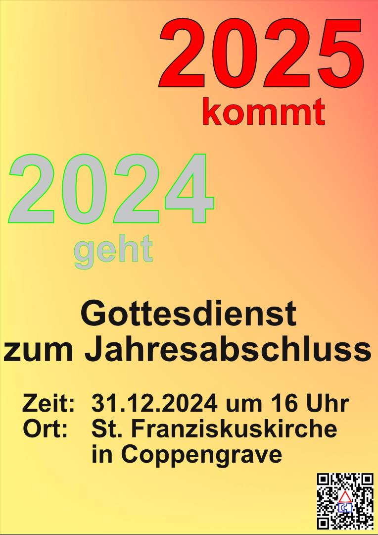 Einladung zum Jahresabschlussgottesdienst