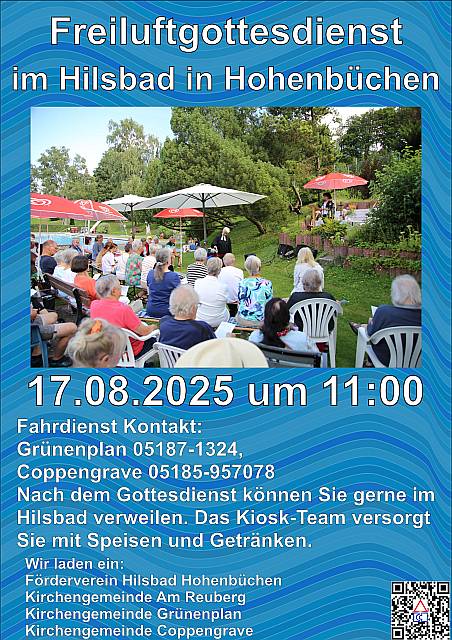 Ankündigung: Freiluftgottesdienst im Hilsbad in Hohenbüchen