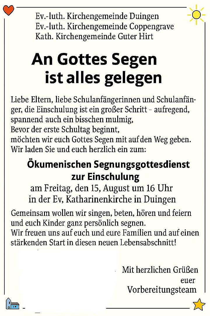 Einschulungsgottesdienst
