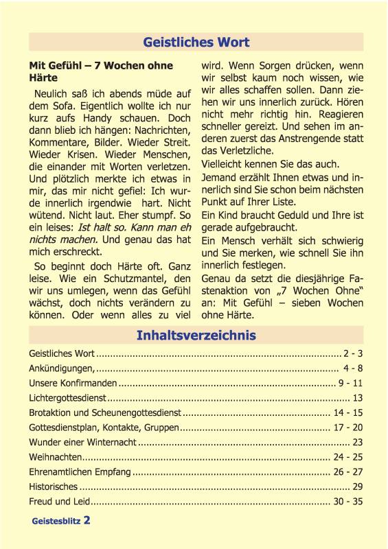 Gemeindebrief März - Mai 2026