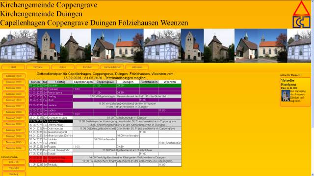 Aktualisierter Terminplan bis Ende Mai