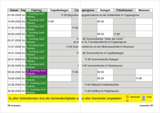Gemeindebrief Juni - August 2026