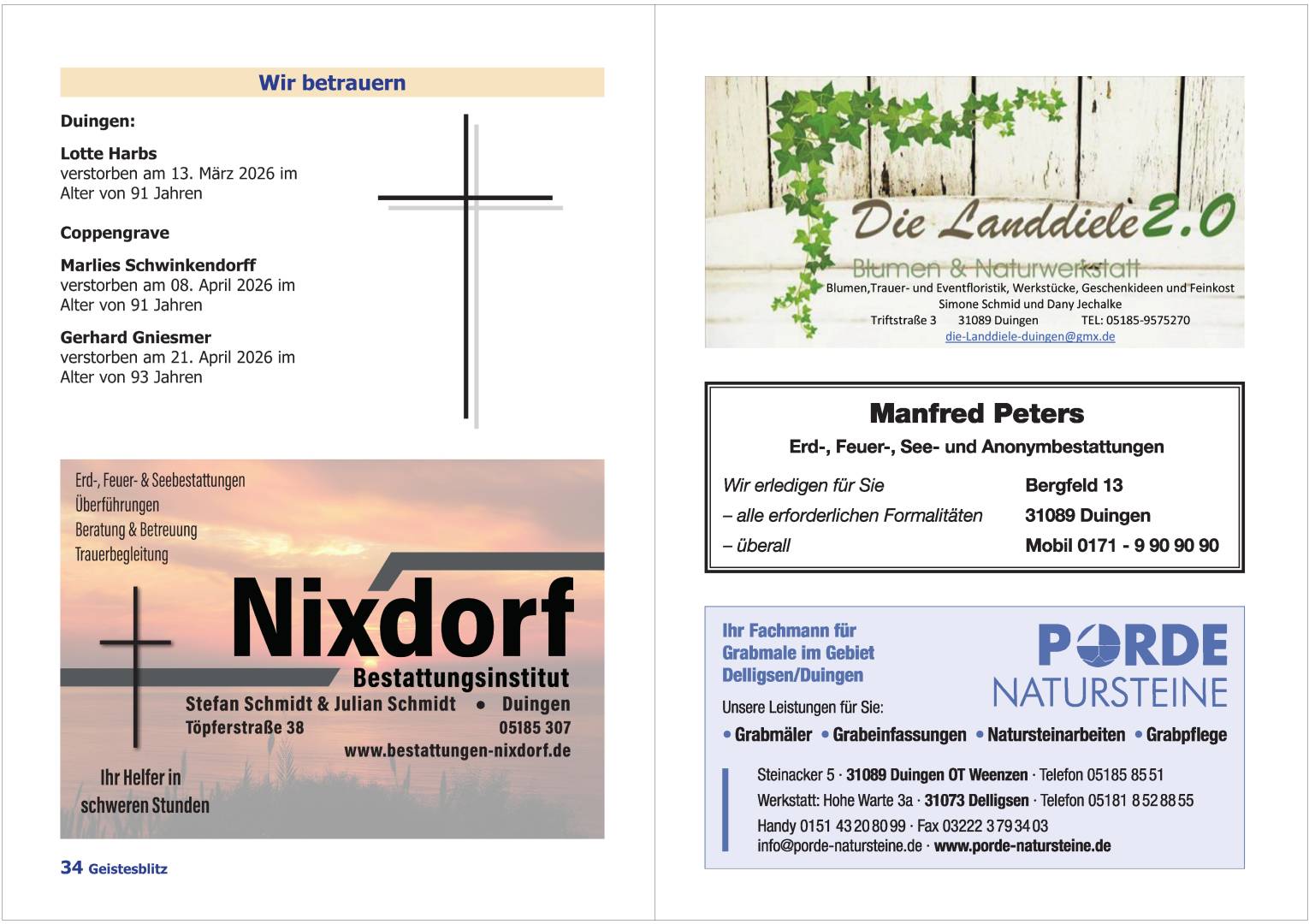 Gemeindebrief Juni - August 2026