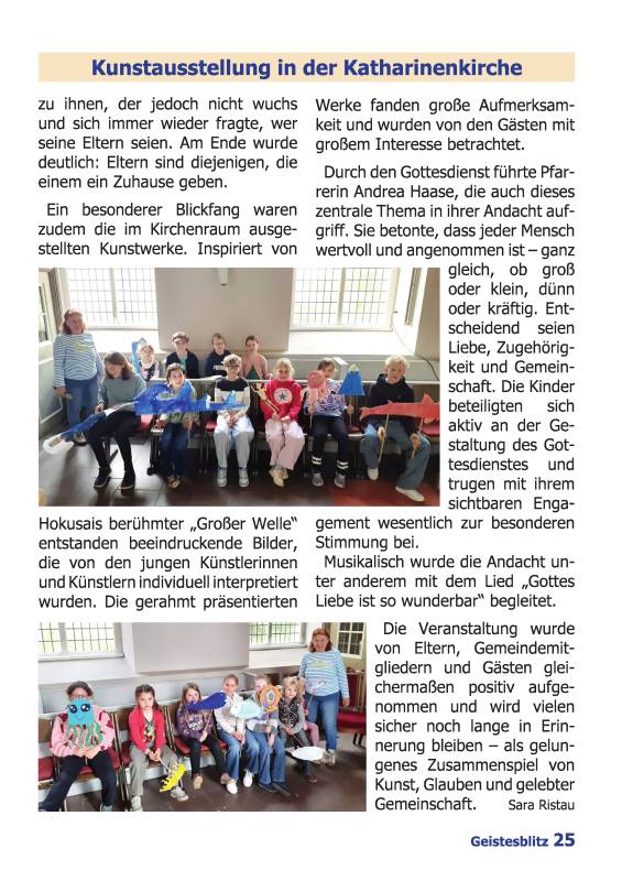 Gemeindebrief Juni - August 2026