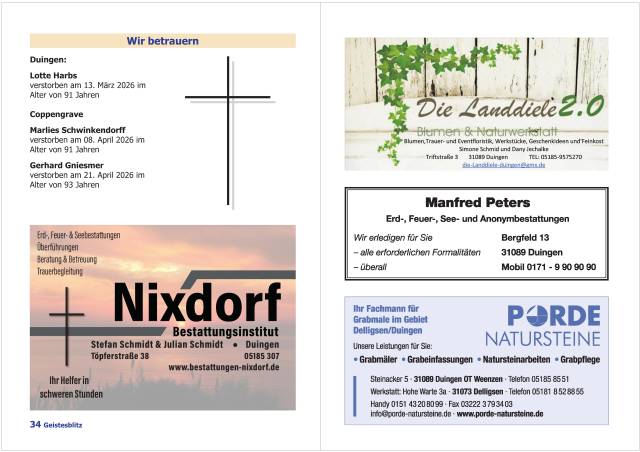 Gemeindebrief September 2026 - November 2026