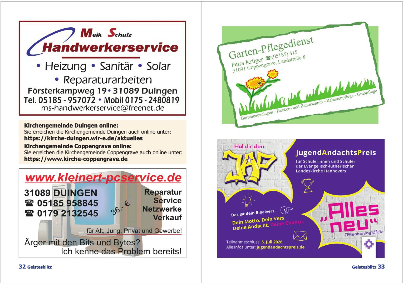 Gemeindebrief September 2026 - November 2026