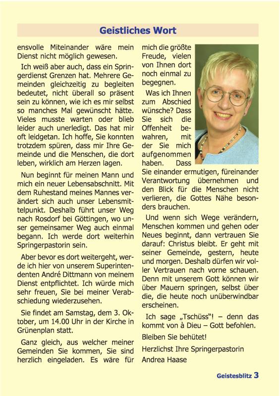Gemeindebrief September 2026 - November 2026