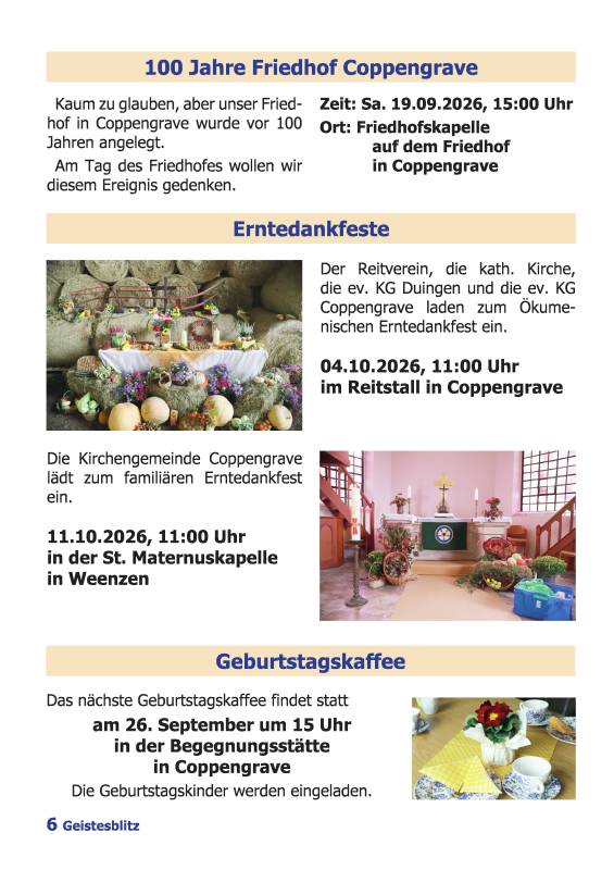 Gemeindebrief September 2026 - November 2026
