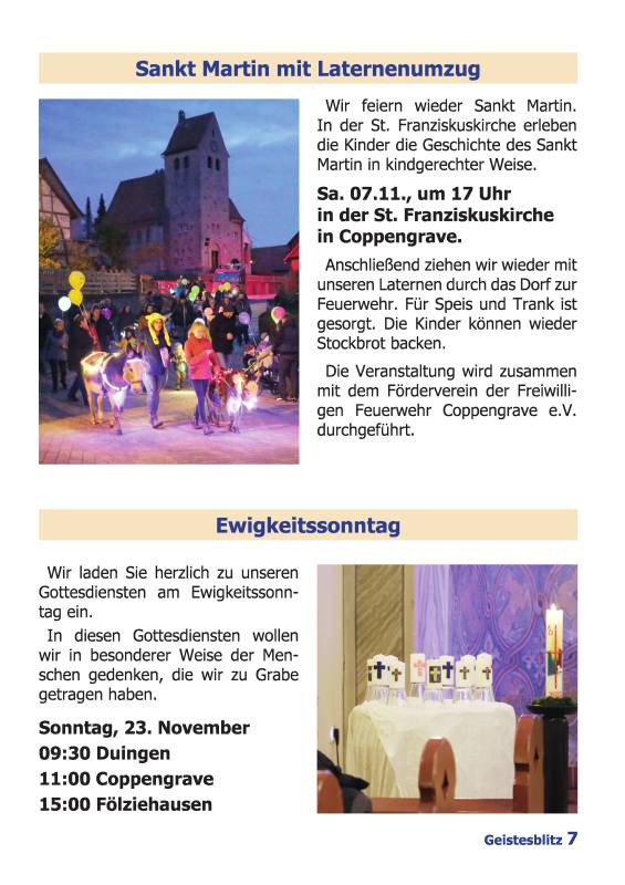 Gemeindebrief September 2026 - November 2026