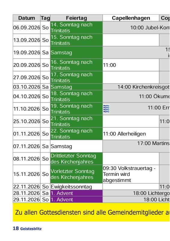 Gemeindebrief September 2026 - November 2026
