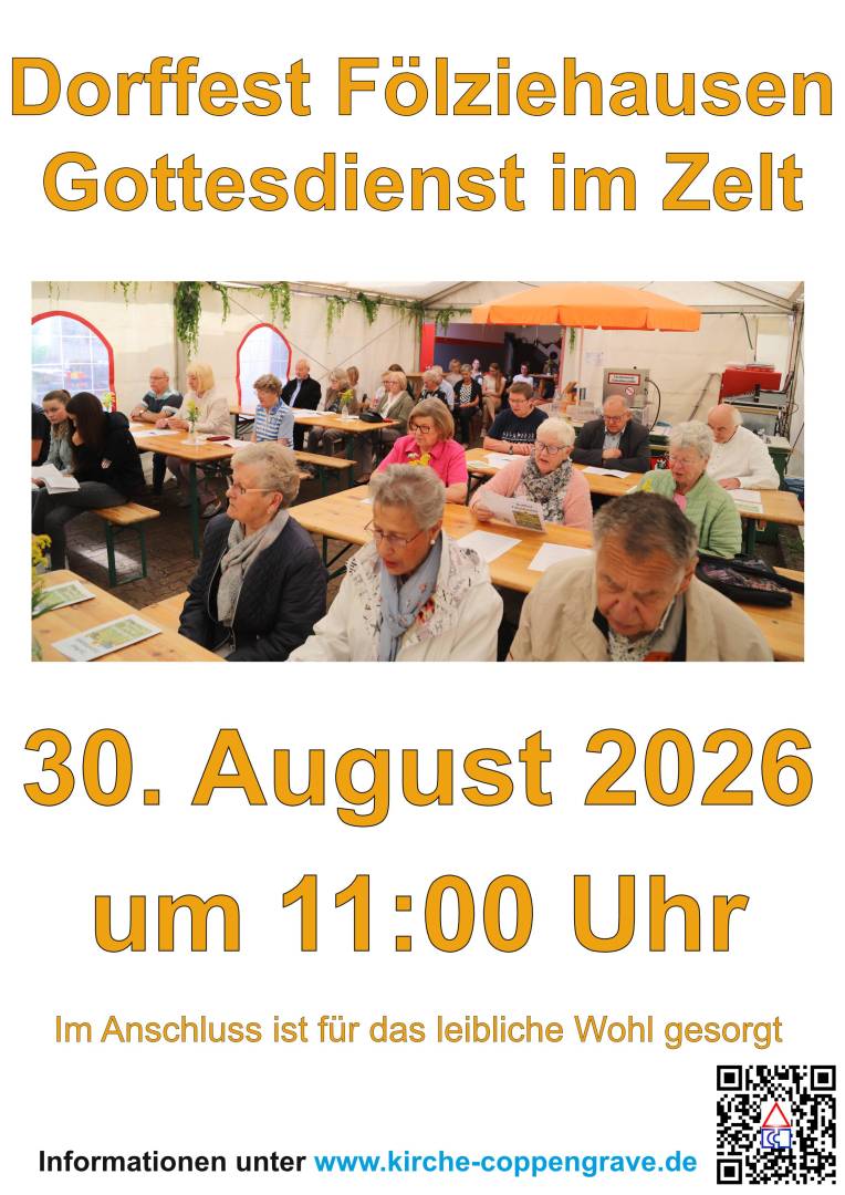 Einladung zum Gottesdienst zum Dorffest in Fölziehausen