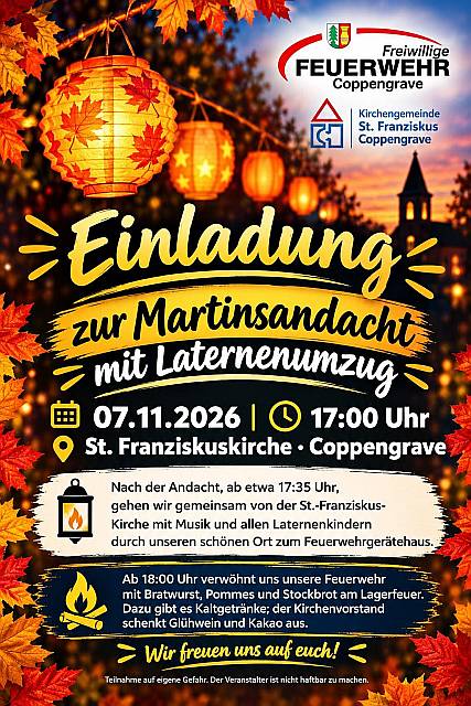 Martinsandacht mit Laternenumzug